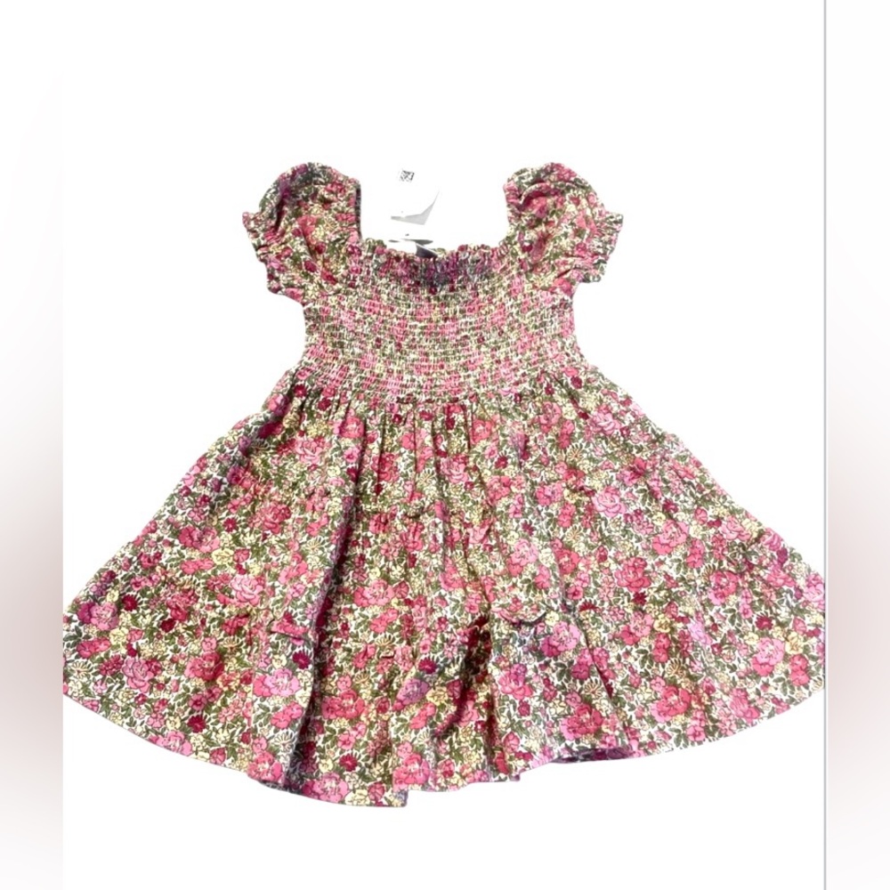 NWT Ralph Lauren Baby Floral Smocked Cotton Jersey Dress Size 12mo.